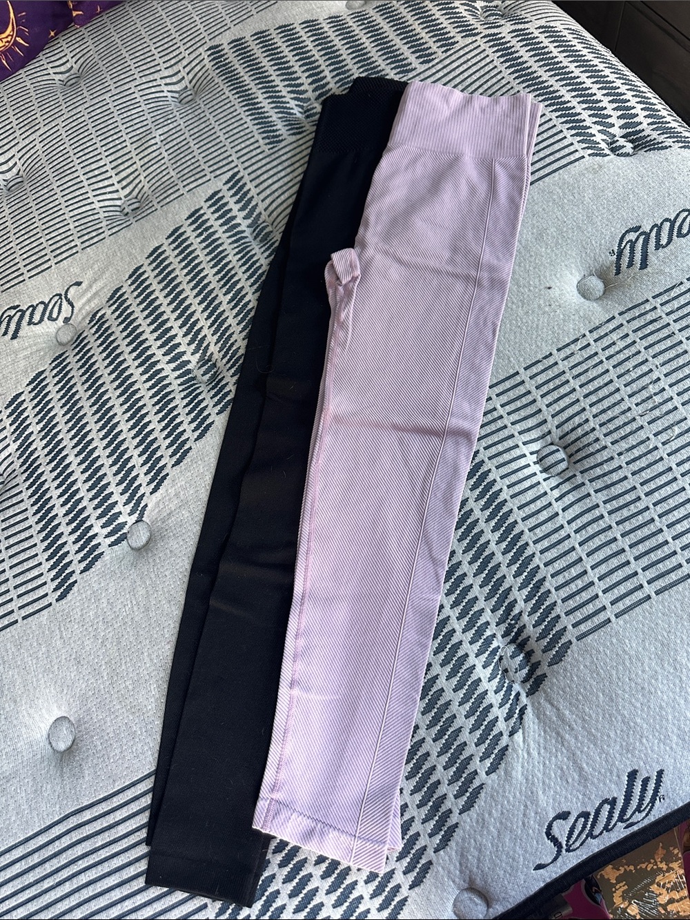 Kids Stretch Leggings - Pink and Black
